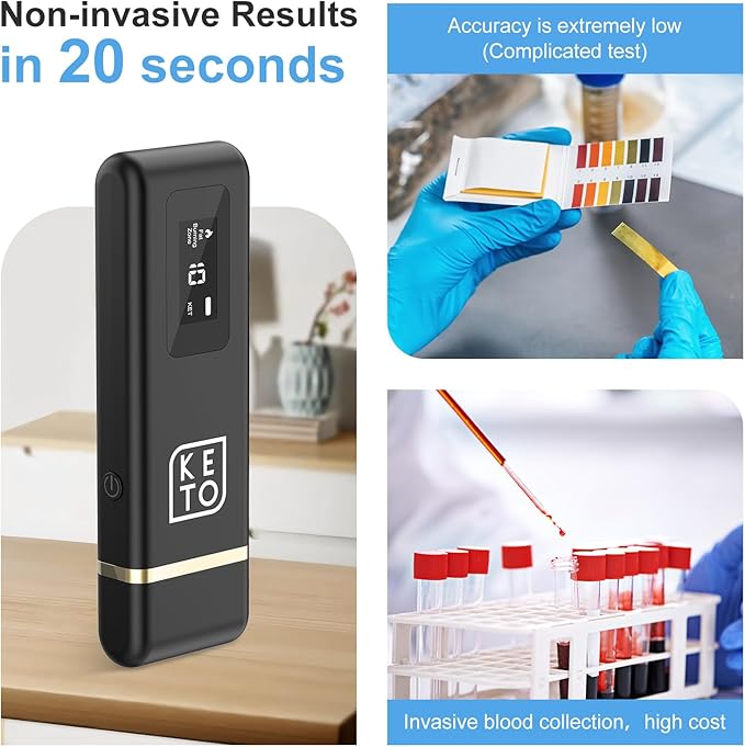 Home Breath Ketosis Meter – Portable, Rechargeable Ketosis Breath Tester & High Accuracy Ketone Breath Meter | Track Ketosis & Keto Diet - Professional Ketosis Tester
