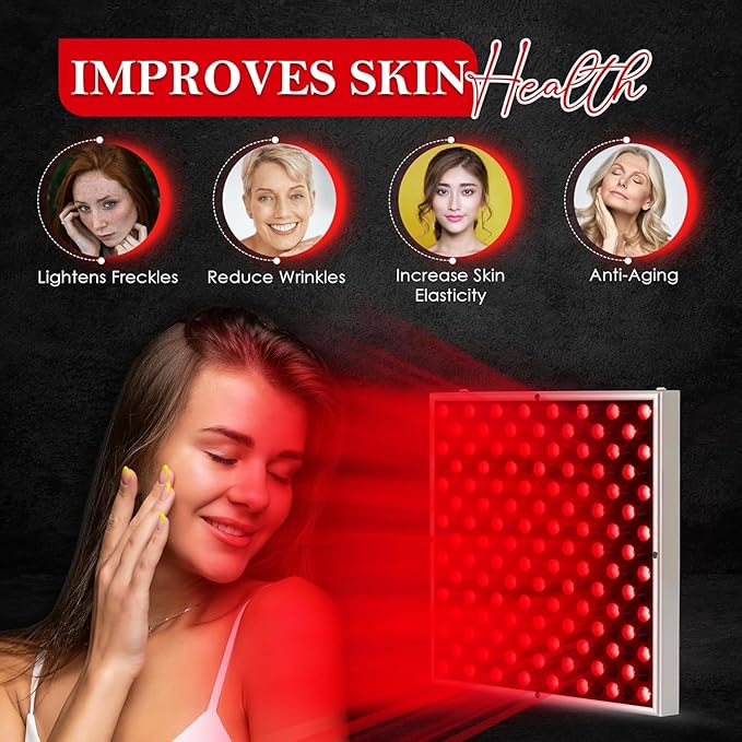 LED Red Light Therapy Panel for Face & Body - 45W Device with Deep 660nm & Near Infrared 850nm & Adjustable Hanger, Skin Care Beauty, Hair Growth, Natural Pain Relief for Muscle & Joints