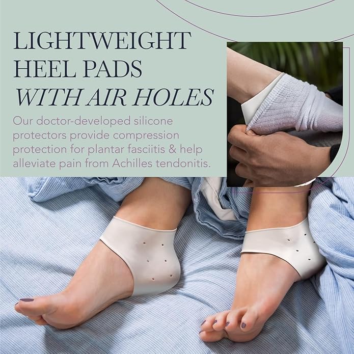 Ballotte Premium Silicone Heel Protectors for Shoes, Gel Heel Cups & Cushion Inserts for Women & Men, Cushioned Sole Cups for Plantar Fasciitis for Cracked Footbed Relief & Blister Prevention