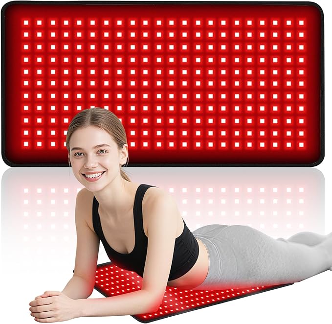 Red Light Therapy Pad for Body, 242 LEDs 24"x12" Large Red Light NIR Light Therapy Mat with 33W High Power, 660nm & 850nm Dual Wavelength, 4 Modes for Back, Whole Body Muscle Recovery