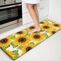 Sunflower Kitchen Mats for Floor - Anti Fatigue Mats for Kitchen Floor, Cushioned Non-Skid Washable Memory Foam Rug for Office, Sink, Laundry (17.3"×47"×0.47")