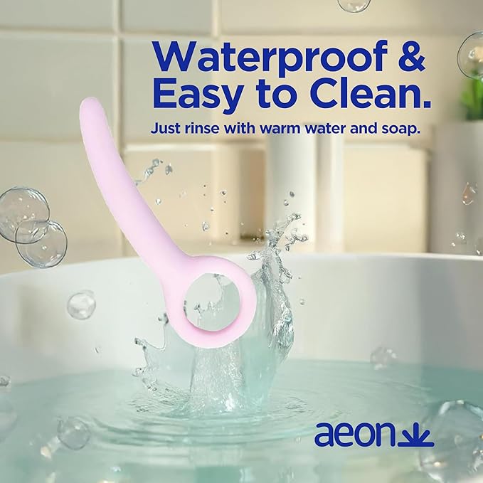 AEON Gentle Touch Premium Silicone 4-Piece Curved Set for Pelvic Floor Wellness & Flexibility – Soft, Body-Safe Design – Includes 1.3 Oz Aeon Glide Moisturizer ($10 Value) & Elegant Storage Bag