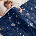 anfie Weighted Blanket Kids(36"x48" 5lbs) Weighted Blanket Cooling Blanket for Sleeping,Throw Size Breathable Blanket with Premium Glass Bead(Space Navy Blue)