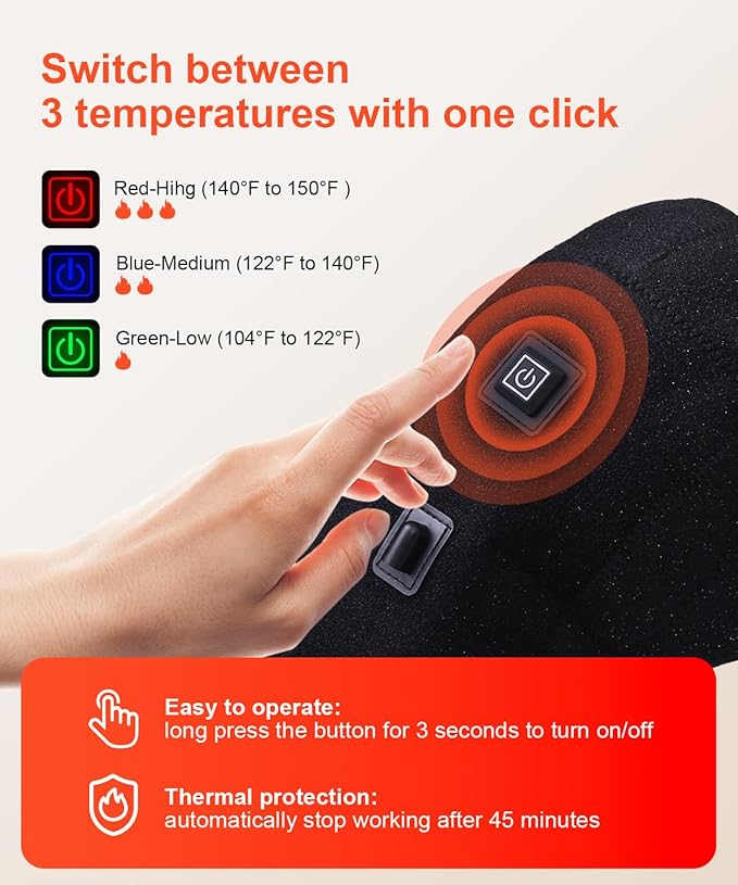 Shoulder Heating Pads for Pain Relief - Jade Stone Heated Shoulder Wrap with 3 Temperature Settings, Ideal for Rotator Cuff, Shoulder Soreness Relief at Home,Office
