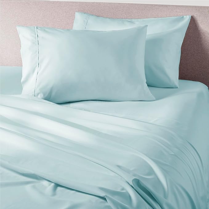 PeachSkinSheets Cooling Bed Sheets for Hot Sleepers - Ultra-Soft Breathable Luxury Microfiber Sheet Set, Moisture-Wicking, Deep Pocket, Oeko-TEX® (California King Size, Beach Blue)