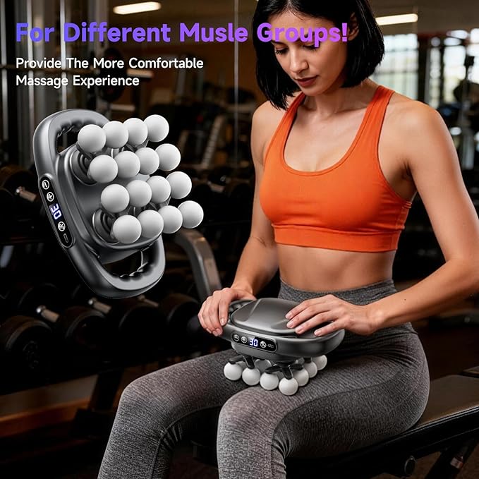 16 Head Mini Massage Gun, 3 Modes and 30 Intensities, Upgraded Deep Tissue Massage Gun for Back, Shoulders, Legs, Body Muscle Pain Relief, Compact and Portable Gift for Men, Women