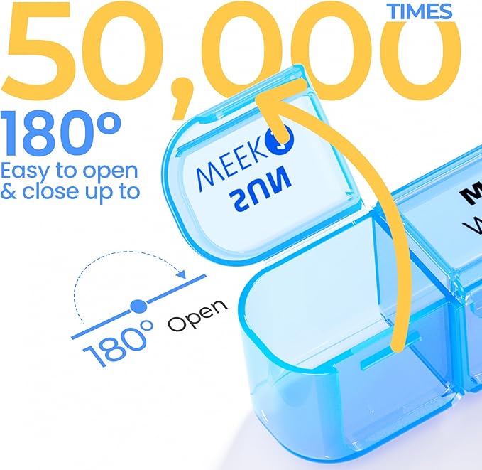 Betife Monthly Pill Organizer 1 Time a Day, 4 Weekly Pill Box Organizer Once a Day, 30 Day Large Pill Case for Travel, 31 Day Daily Medcine Container for Vitamins, Supplement & Medication (Blue)