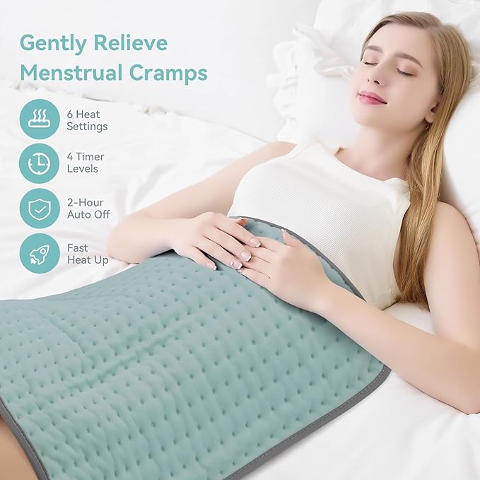 XXL Heating Pad for Back Pain Relief, Large Heating Pads Gifts for Mom Dad Wife Husband Her Grandma Christmas Mother's Day Birthday, Heat Pad for Women/Cramps/Legs/Shoulder/Feet w/Auto Shut Off