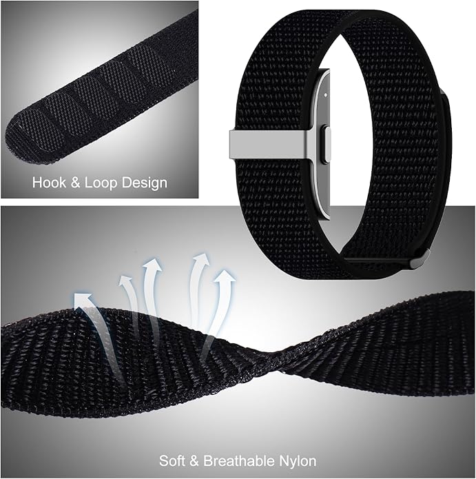 Nylon Loop Sport Replacement Bands Compatible with Hume Health Band, Soft Breathable Adjustable Wrist Band for Hume Band Replacement Strap Wristband for Fitness Tracker Women Men
