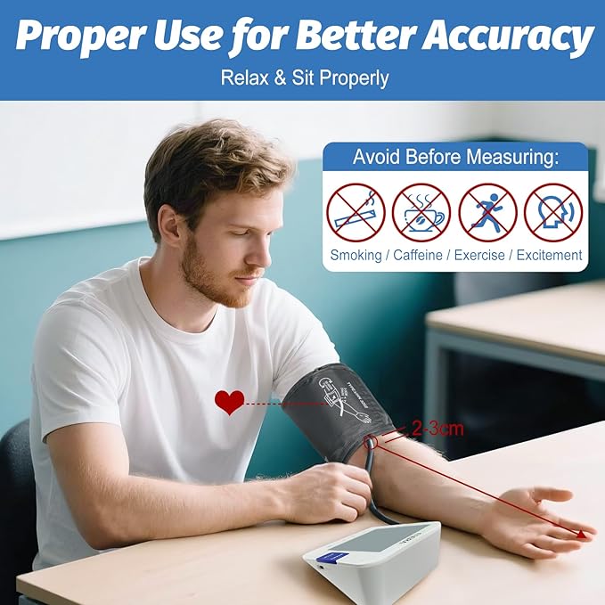 ELERA XL Cuff Blood Pressure Monitor (13-21" for Big Arms) - Large Screen, Automatic Upper Arm for Home Use, Backlight Display, 2 Users