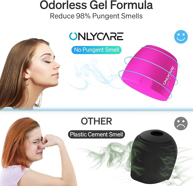 ONLYCARE Migraine Relief Cap, Soothing Migraine Mask, Upgraded Odorless Gel Ice Head Wrap, Hot and Cold Therapy, Headache Ice Pack for Tension, Stress, Hangover (Bright Pink)