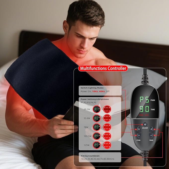 Red Infrared Light Therapy Mat for Body, 31.75" x 11.5" Red Light Pad Upgraded 3 Chips in 1 Beads 360pcs LEDs 660nm 850nm RLT Device for Body Back Shoulder Knee Joint Pain Relief, Ideal Gift
