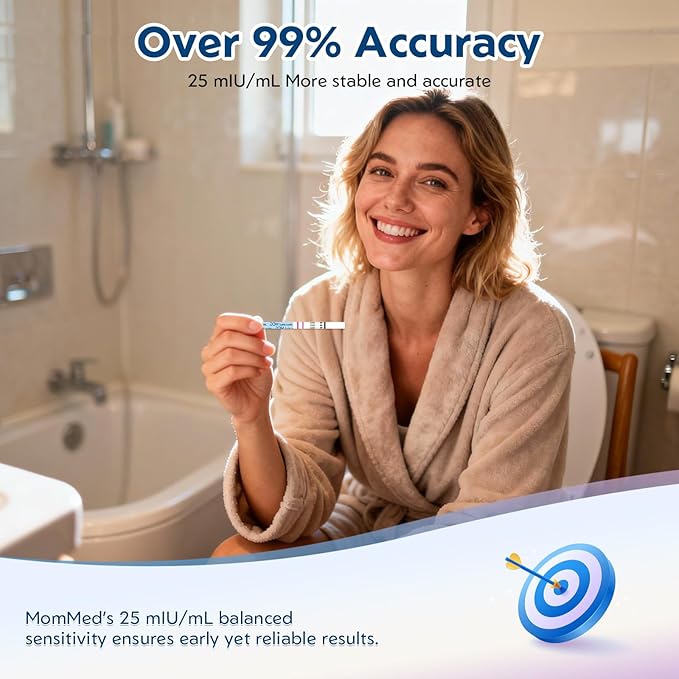 MomMed Early Detection Pregnancy Test, 15 Pack HCG Pregnancy Test Strips, Individually-Sealed Pregnancy Tests,Pregnancy Tests,99% Accurate (No Urine Cup)