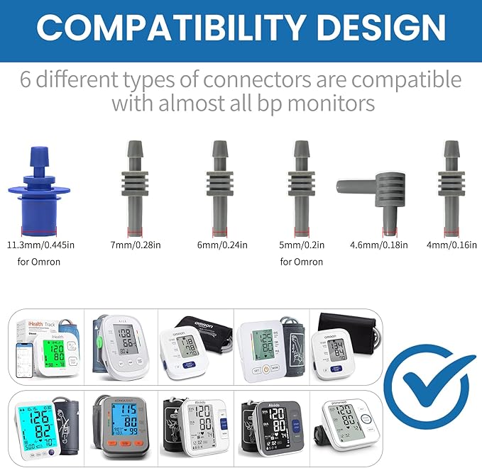 Small Blood Pressure Cuff for Pediatric/Kids, Child Blood Pressure Cuff(15-22cm) with 6 Different Blood Pressure Connectors are Compatible with Almost All Bp Monitors