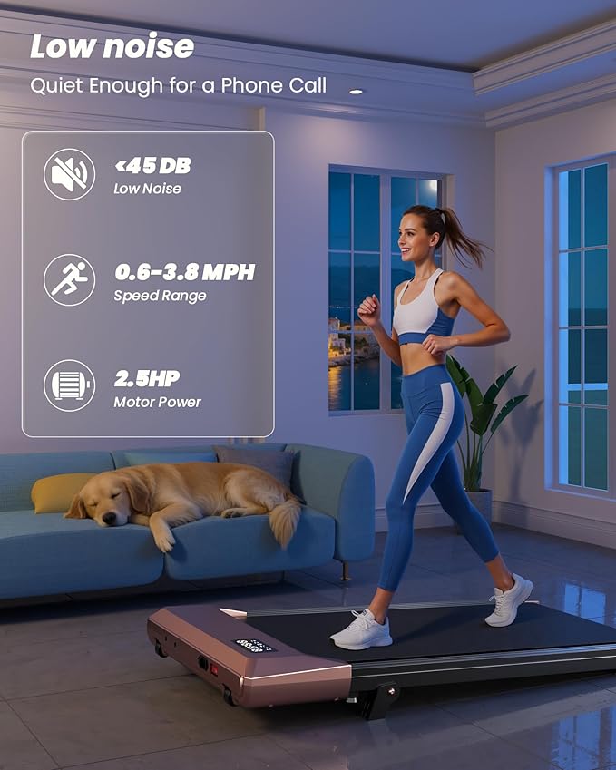 MJWW Walking pad, 6% Manual Incline Under Desk Treadmills, 300 LBS Walking pad treamill, 3 in 1 Treadmills for Home & Office, Portable treamill with LED Display