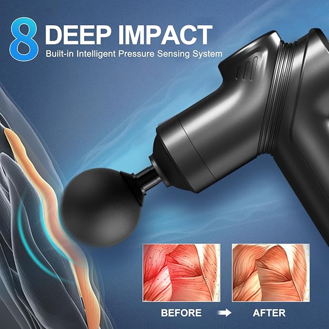 Massage Gun Deep Tissue Electric Massagers Mini Massage Gun Travel with 4 Massage Heads Muscle Percussion Massager Gun Gift for Women and Men, Black
