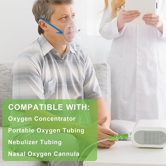 10 Pack Oxygen Tube Support Crimp Straightener for Portable Oxygen Concentrator, Oxygen Tubing Support for Oxygen Tank Oxygen Hose Nasal Cannula Oxygen Accessories (Green)