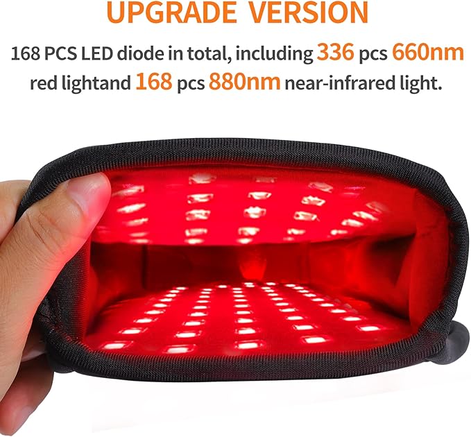 Red Light Therapy for Hans Pain Relief with 660NM & 880NM Infrared Glove Pule Mode LED Therapy Device for Wrist Double Side Pad for Fingers Joints Relief