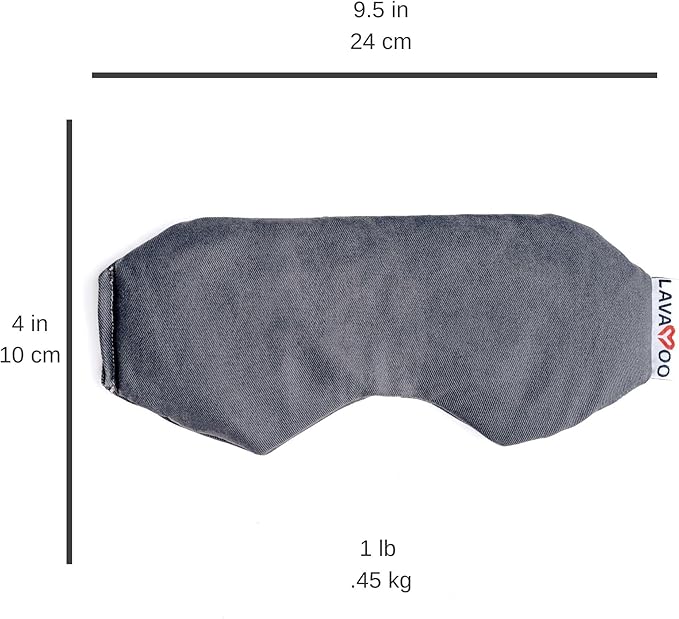 Lava Eye Mask | Lava Sand Weighted Heating & Cooling Pad | Strapless Eye Relief | Microwavable, Washable, & Odorless | Made by Lavayoo