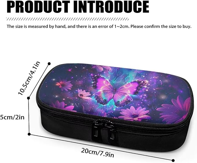 Purple Butterfly Flower Insulin Pen Cooler Travel Case Lightweight Glucose Meter and Diabetic Medication Cooler Storage Bag for Daily Life & Trip