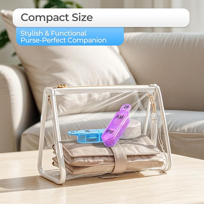 Monthly AM/PM Pill Organizer 2 Times a Day- Colorwing 2nd Gen 30/31-Day Pill Box with Secure Lids, BPA-Free & Sensor-Friendly Design | Large Compartments for Vitamins, Supplements, Medications