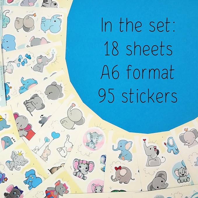 BulbaCraft Elephant Stickers, Elephant Stickers for Water Bottle and Laptop, Gifts for Women & Men