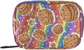 Colorful Striped Cookies and Stars Travel Pill Organizer Case Box Container Weekly Portable Vitamin Medicine Holder Storage Bag with Zipper Removable