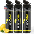 Oxygen Can | 98% Pure Portable Oxygen for Recovery, Immunity & Hiking | 10L Canister with Leak-Proof Mouthpiece & Trigger Lock | Natural Citrus Boost for Breathing, Energy & Wellness - Lemon 3 Pack