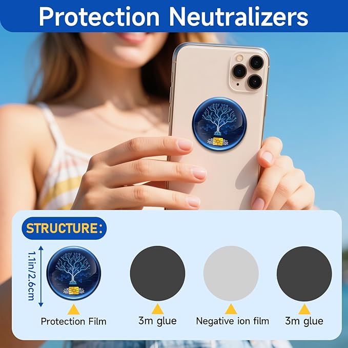 10 Pcs Phone Protection Stickers Neutralizers for Smart Phones/Tablets/Laptops/Computer/WiFi/Priner/TV Electronic Devices