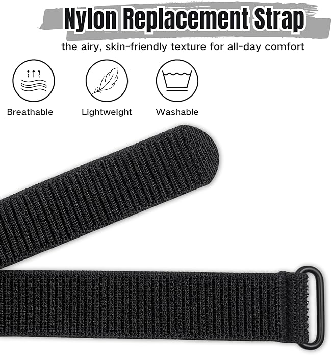 Nylon Loop Compatible with Hume Band, Nylon Replacement Strap, Soft Adjustable Breathable Sport Wristband for Fitness Tracker
