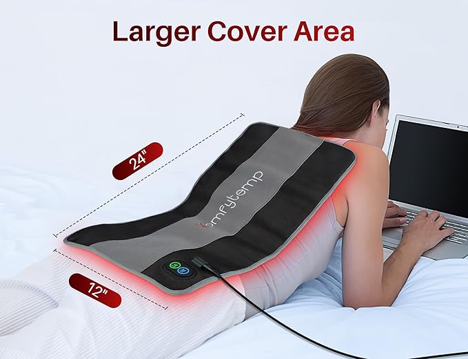 Comfytemp Red Light Therapy Pad for Body, Large Near Infrared Light Therapy Wrap with Timer, 32W Ligh Therapy Wrap with Band for Back Belly Leg Knee Thigh