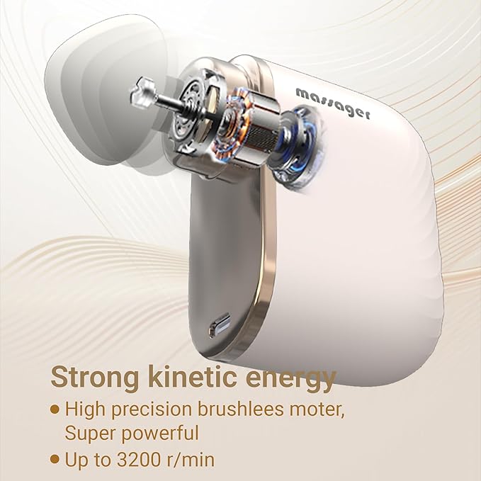 EK-Mi2 Portable Mini Massage Gun – Deep Tissue Muscle Massager for Body, Neck & Shoulder, Quiet Handheld Percussion Therapy, Rechargeable, Lightweight, Professional Massager