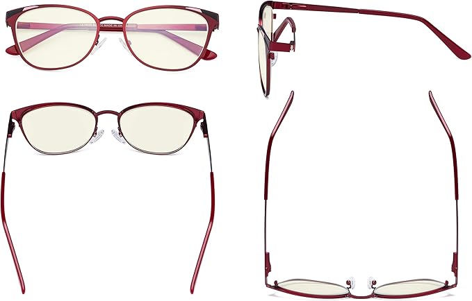 Eyekepper Blue Light Filter Glasses for Women- Butterfly Design Computer Eyegalsses with Transparent Blue Lens