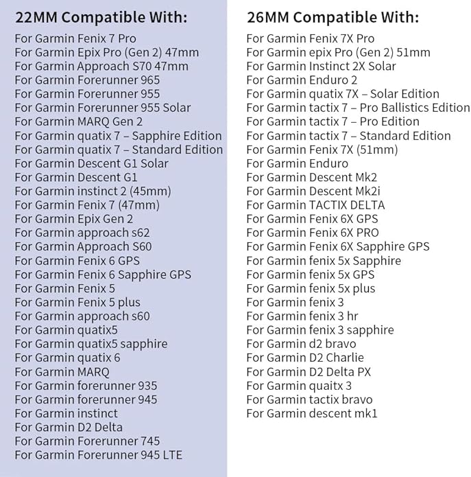 Custom Fit by Wrist Size, Small & Large Wrists, for Garmin Nylon Watch Band –– Compatible with QuickFit 20mm / 22mm / 26mm, Fenix 7, Instinct 2X, Forerunner, Epix, Tactix, MARQ, quatix, Approach