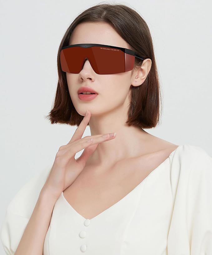Alsenor IPL 190nm-550nm & 800nm-1100nm Laser Safety Glasses Goggles For Laser Cosmetology Operator Eye Protection And Laser Hair Removal Treatment