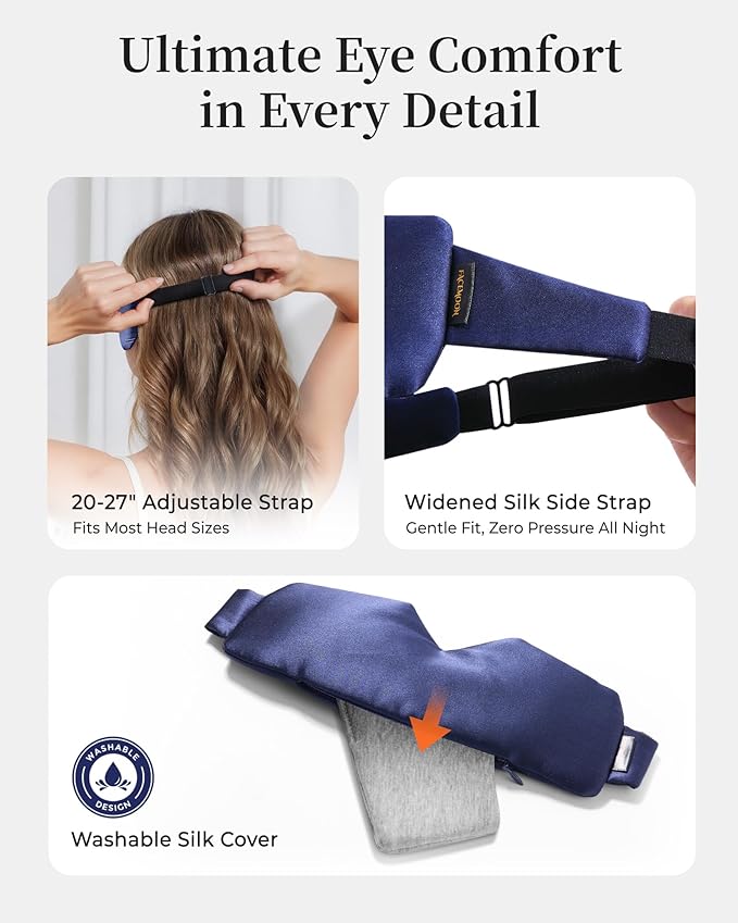 Silk Heated Eye Mask for Dry Eyes: Warm Eye Compress for Stye, Blepharitis & Chalazion - USB Electric Stable Eye Heating Pads for MGD, FSA - HSA Eligible, Ideal for Sleep & Travel