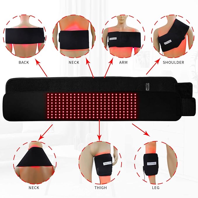 New Red Light & Infrared Light Therapy Belt for Back Pain Relief Flexible Wearable Wrap Deep Therapy with Auto Off Timer