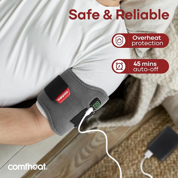 Heating Pad for Bicep Arm Pain Relief, USB Powered Heat Wrap for Joint Pain, Adjustable & Flexible Wrap Around for Ankle Arm Multiple Areas of The Body