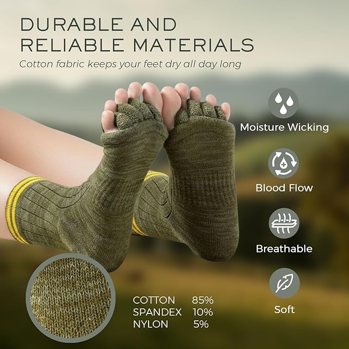 Toe Separator Socks,Foot Alignment Sock for Health Care, Pain Relief, Bunion Corrector, Breathable Toe Socks
