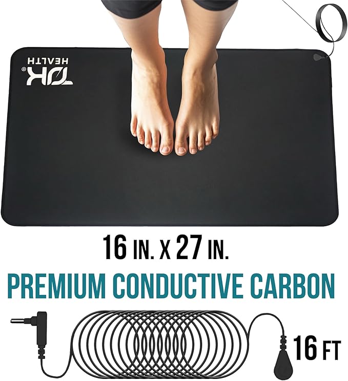 Grounding Mat for Feet - Earthing Pad Kit Earth Ground Therapy for Improved Sleep Better Sleeping Reduced Pain - Earth Grounded Mouse Pads Health Wellness Mats for Bed Desk Chair Yoga