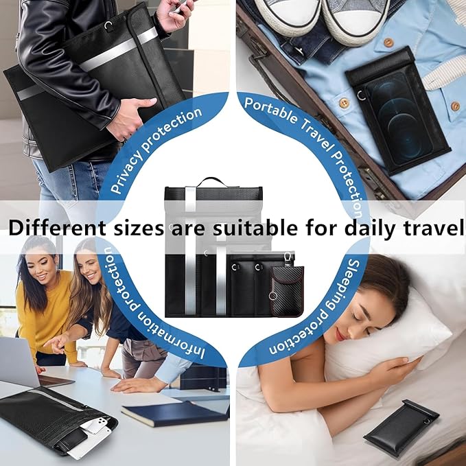 Faraday Bags EMP Proof,Anti-Tracking Faraday Bag For Phones&Laptops & Tablets & Car Keys,EMP Bags Featuring Fireproof & Waterproof,Faraday Cage With Handle