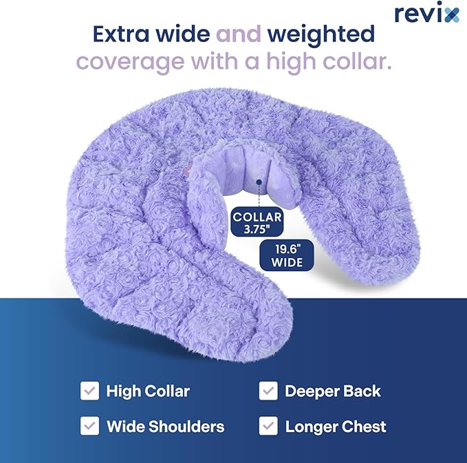 REVIX Microwave Heating Pad for Neck and Shoulders Back, Microwavable Heated Neck Wrap Warmer with Moist Heat, Lavender Aromatherapy Hot and Cold Pack