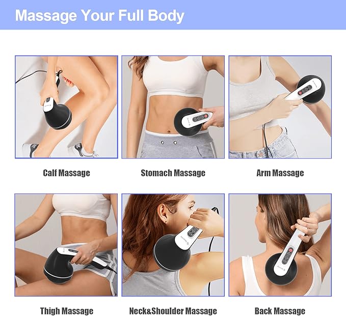 Cellulite Massager with 8 Interchangeable Heads, Body Sculpting Machine for Lymphatic Drainage and Vibrating Fat Cellulite Remover, Portable and Easy to Use for Men and Women at Home