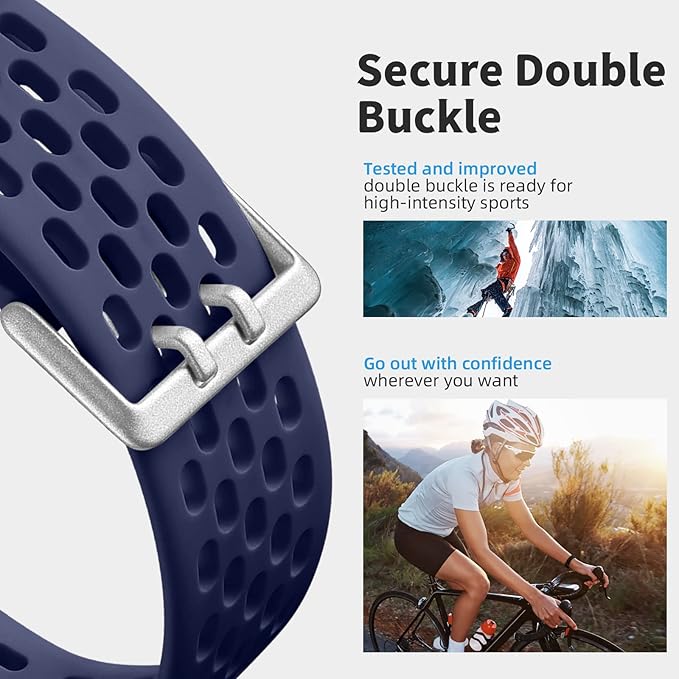 Getino Sport Bands Compatible with Fitbit Charge 5/ Charge 6 for Women Men, Soft Breathable Waterproof Strap Replacement Accessories for Fitbit Charge 5/ Charge 6 Advanced Fitness Tracker, Navy Blue