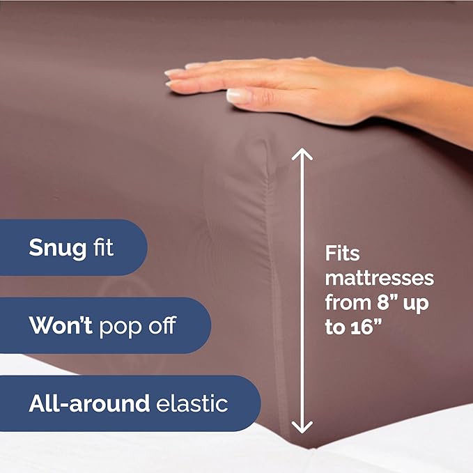 Twin XL Size 3 Piece Sheet Set - Extra Soft, Breathable & Cooling Sheets - Hotel Luxury Durable Bed Sheets for Women & Men - Deep Pockets, Easy-Fit & Wrinkle-Free Sheets - Clay Oeko-Tex Bed Sheet Set