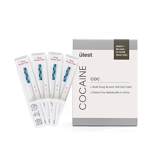 COC 150 ng/mL (4 Pack) Home Drug Testing Strips - Easy-to-use, Low Detection Cocaine Test Kit, Single Use