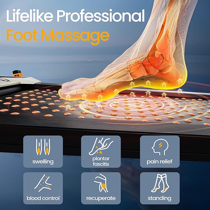 2 in 1 Walking Pad with Massage Function, Under Desk Treadmill with Incline, 330Lbs 2.5HP Walking Pad Treadmill for Home/Office, with Remote Control