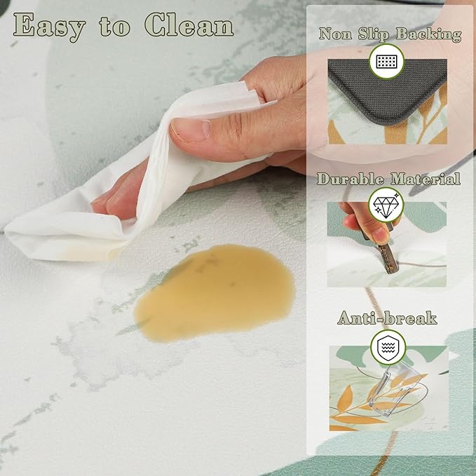 Homcomoda Kitchen Rugs Sets of 2 Cushioned Anti Fatigue Kitchen Mats Sets 2 Piece Kitchen Floor Mats Green Non Slip Waterproof Standing Mat for Kitchen,Sink,Office