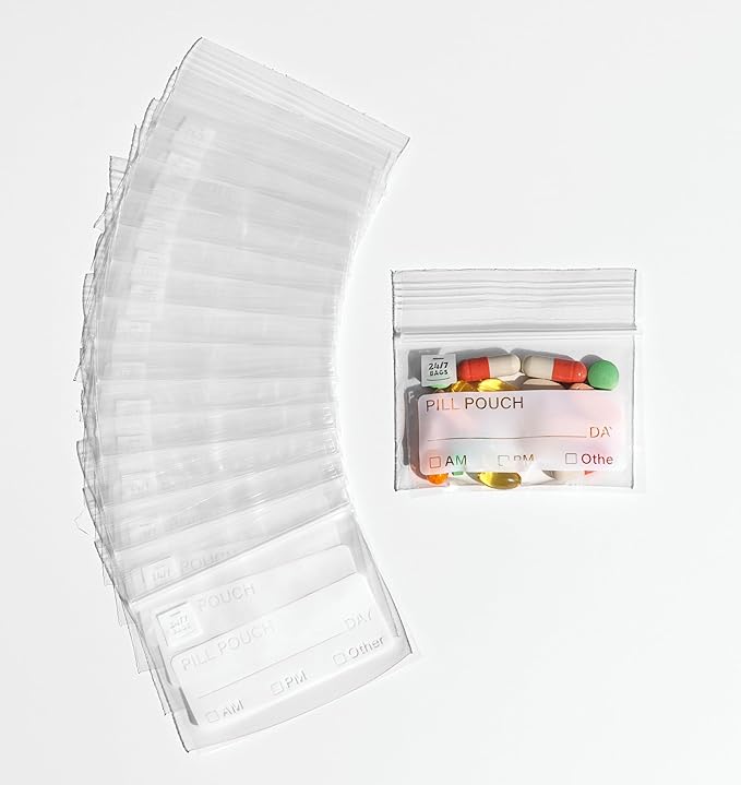 Pill Bags 400 Pack- 3"x2.75", BPA-Free, for Medicine with Write on Label, Carry On Everywhere
