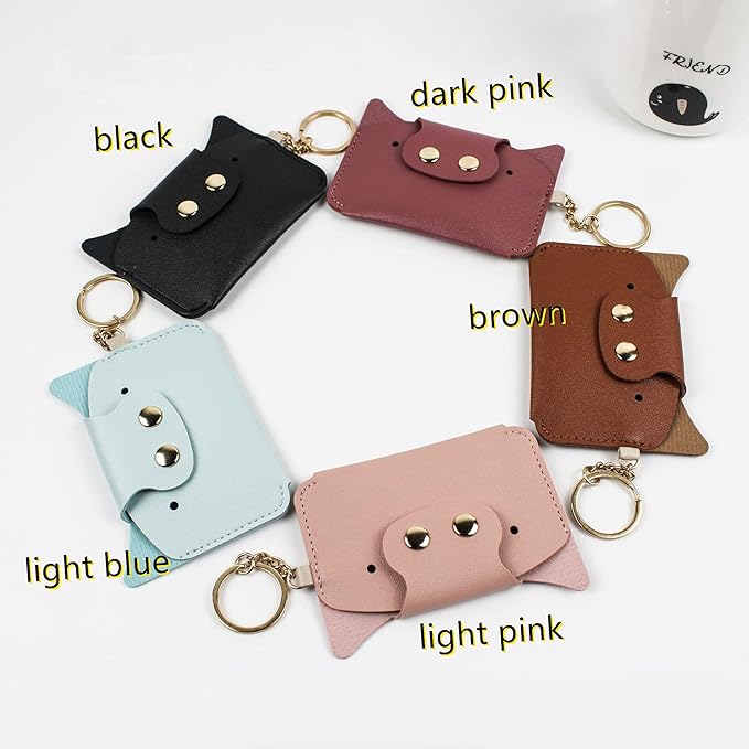 Birth Control Pill Case/Wallet PU Leather Medicine Holder Cute with Keychain(Brown)